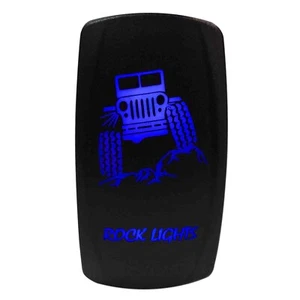 Blue Illuminated Waterproof Rocker Switch Rock Lights RZR Teryx Maverick Viking - Foto 1 di 8
