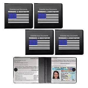 4 Pcs Car Registration and Insurance Holder with Closure for License Document - Picture 1 of 6