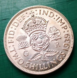 1939 George VI silver florin coin #1180 - Bild 1 von 2
