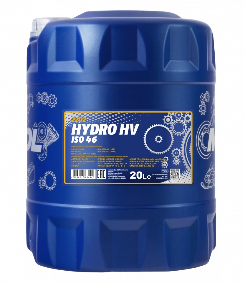 Aceite hidráulico 20 litros original MANNOL Hydro HV ISO 46 DIN 51524 Oil - Imagen 1 de 1