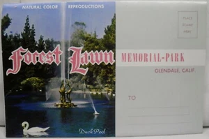 Vintage Forest Lawn Memorial Park Glendale California Fold Out Postcard - Picture 1 of 16