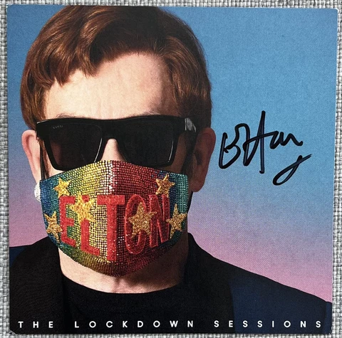 Elton John Signed The Lockdown Sessions Album Art Card Authentic, Official Merch Cover