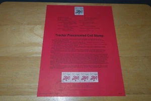 Postal Commemorative Tractor Precanceled Coil Stamp First Day Of Issue 5/26/89 - Picture 1 of 3