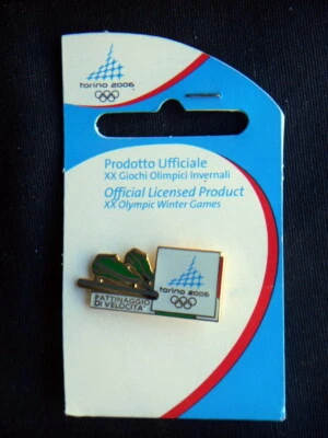 2006 Italy TORINO XX Winter Olympics PIN Original folder SPEED SKATING - Image 1 of 3