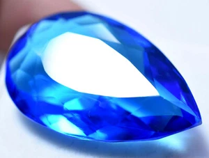 Lab Created 34.45 Ct Beautiful Blue Tanzanite Top Quality GGL Certified Gemstone - Picture 1 of 4