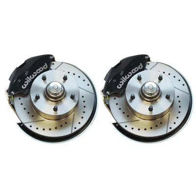 1964-74 GM Disc Brake Conversion Wheel Kit Black Wilwood Dual-Piston Calipers - Image 1 of 4
