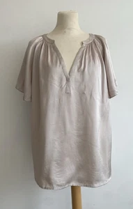 The White Company Washed Satin Flute Sleeve Blouse Top UK Size 12 BNWT - Picture 1 of 7