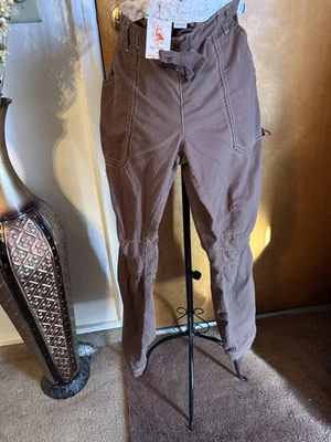 Calça esfoliante Koi Kathy Peterson Cargo S Petite marrom claro bungie jogger - Imagem 1 de 4