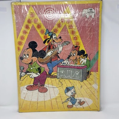 Disney Jaymar Jumbo Inlaid Tray Puzzle Mickey Goofy  Minnie 22"x17"  READ - Image 1 of 4