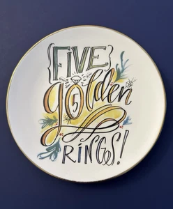 Twelve Days Of Christmas 7" Dessertteller Mary & Martha 5 goldene Ringe NEU - Bild 1 von 3