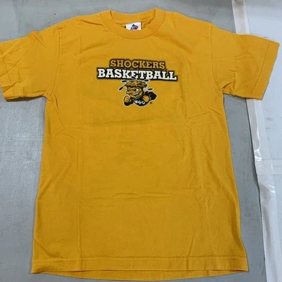 Wichita State University Shockers small T-shirt Wu Shock double sided yellow  - Image 1 of 4