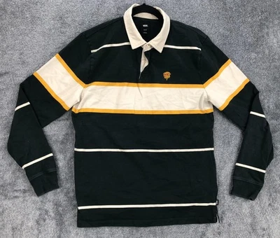 Vans Rugby Shirt Mens Medium Green Long Sleeve Embroidered Rose VN0A5EA8PRM - Image 1 of 4