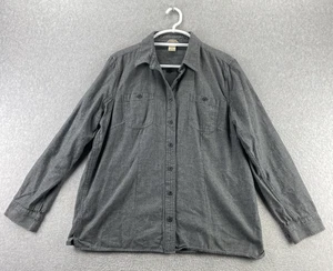 Duluth Trading Womens XL Black Cotton Button Front Work Shirt Long Sleeve Casual - Picture 1 of 10