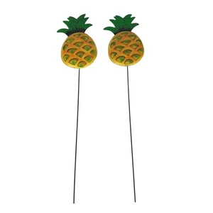 Metal 3D Pineapple Stakes Set of 2 - NWOT - FREE SHIPPING!! - Picture 1 of 5