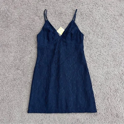Obey Domino 蕾丝迷你海军蓝连衣裙女式 XS — 第 1/4 张图片