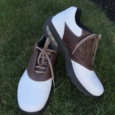 女式 Performance Nike 高尔夫鞋 8 码 白色和棕色 — 第 1/4 张图片