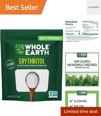 Alternativa de açúcar 100% eritritol zero calorias à base de plantas, bolsa de 4 libras pacote... - Imagem 1 de 4