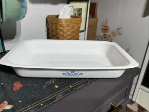 Vintage Corning Ware Blue Cornflower P-76-B Open Roaster Lasagna Baking Dish - Picture 1 of 4