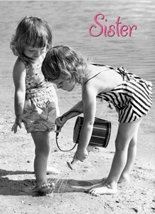 SISTER BIRTHDAY "Love you from your head to your toes!" AVANTI GIRLS ON BEACH - Picture 1 of 2