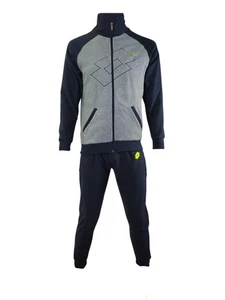 Tuta homewear uomo pile full zip logo centrale bicolor Grigio - Imagen 1 de 3