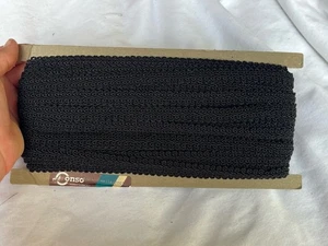 Conso 1/2” French Gimp Edging Trim 36 yd Roll Style 1140 Color R01 Black NOS - Picture 1 of 4