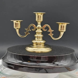 Vintage Messing Kerzenleuchter Kerzenhalter Kerzenhalter hält 3 Kerzen zweiarmig - Bild 1 von 12