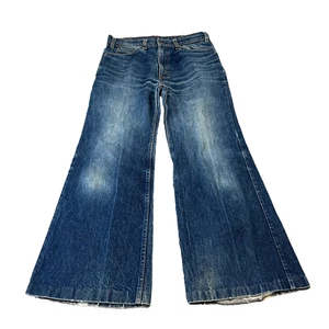 Vintage Levi's Jeans Bellbottoms 32 28 Flare High Waist Whiskers Orange Tab 70s - Picture 1 of 12