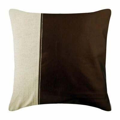 Funda de Almohada Marrón 16"x16", Sofá Decoración Imitación Cuero Tela - Mejor Medio Choco Foto 1 de 3