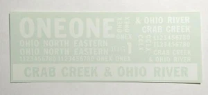 HO Scale Decal Ohio North Eastern Crab Creek & Ohio River ~ TS - Picture 1 of 1