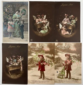 Lot de 6 cartes postales CPA Joyeux Noël - Picture 1 of 5