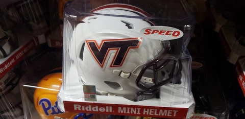 VIRGINIA TECH HOKIES MATTE WHITE  DESIGN REPLICA MINI HELMET NCAA RIDDELL Cover