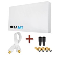 Megasat H30D 1 TV Teilnehmer SAT Flachantenne FLAT + Fensterdurchführung FULL HD