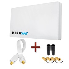 Megasat H30D 1 TV Teilnehmer SAT Flachantenne FLAT + Fensterdurchführung FULL HD