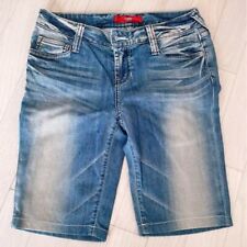 Denim Jeans EVISU GENES Half Pants Ladies DENIM Blue Pants W:30 Length:20