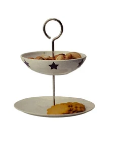 IKEA 2009 Nysno 2 Tier Blue Star Serving Buffet Dessert Tray 8” 4th Of July - Picture 1 of 4