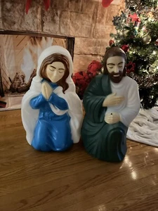 Vintage Empire 29" & Mother Mary Christmas Nativity Shepherd Blow Mold NO LIGHTS - Picture 1 of 1