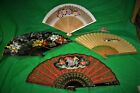 Lot of 4 Vintage Oriental Fans Hand Painted