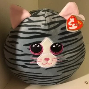 Ty Beanie Boos Squish A Boos KIKI the KITTY CAT 9” Cojín de almohada de felpa NUEVO CON ETIQUETAS USADO - Imagen 1 de 8