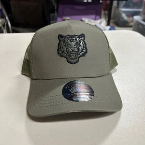 BELLISSIMO cappello GIGANTE ricamato tigre oliva berretto snapback nuovo con etichetta - Foto 1 di 5