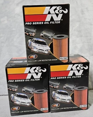Lote 3 filtros de aceite K&N PS-7007 PS7007 BMW Volvo Land Rover Ford GT Foto 1 de 3