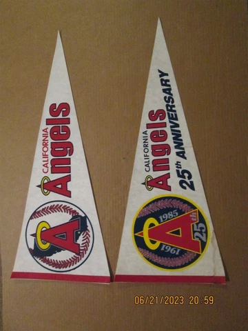 MLB California Angels Vintage 1980's & 25Th Ann.Team Logo Baseball Pennants Cover