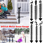 24inch Snow Gauge Metal Yard Snow Measuring Stick Outdoor Garden Stake Decor