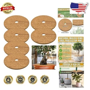 Coconut Coir Plant Mulch Rings - 6 Natural Protectors for Indoor/Outdoor Use - Picture 1 of 8