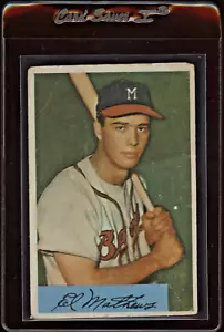 1954 Bowman Eddie Mathews #64 HOF - Foto 1 di 2