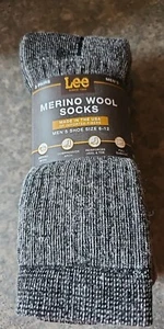 Calcetines Lee de lana merino para hombre, se adapta a zapatos talla 6-12, gris, azul, 3 pares - Imagen 1 de 4