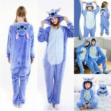 Unisex Adult Kids Pajamas Animal Kigurumi Cosplay Costume Blue Stitch Sleepwear