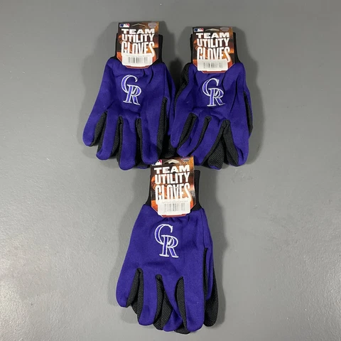 Colorado Rockies Two Tone Team Utility Gloves MLB Baseball Purple - LOT OF 3 Cover