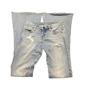 Blank NYC Blue Jeans Flare Wide Leg Distressed Size 25 Light Blue - Picture 1 of 6
