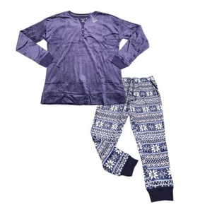 Nautica Womens 2 Piece Pajama Sleepwear Set Top with Printed Pants Small Size - Picture 1 of 13