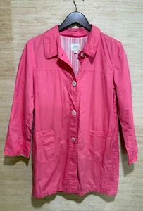 J Jill Jacket Women's Sz MEDIUM M Cotton Light Weight Trench Coat Jacket, 2814 - Picture 1 of 14